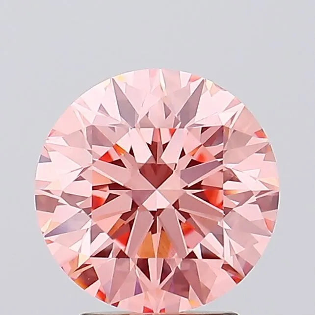 3.00ct Round Lab Grown Diamond (Colour Fancy Vivid Pink, Clarity VS1, Cut EX, IGI Certified)