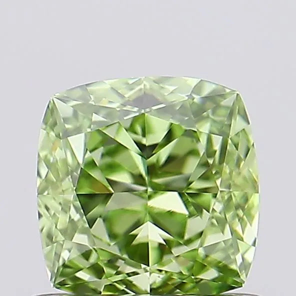 0.71ct Cushion modified Lab Grown Diamond (Colour Fancy Vivid Green, Clarity VVS2, IGI Certified)