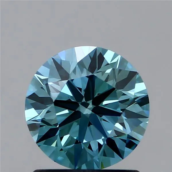 0.71ct Round Lab Grown Diamond (Colour Fancy Greenish Blue, Clarity SI1, Cut ID, IGI Certified)