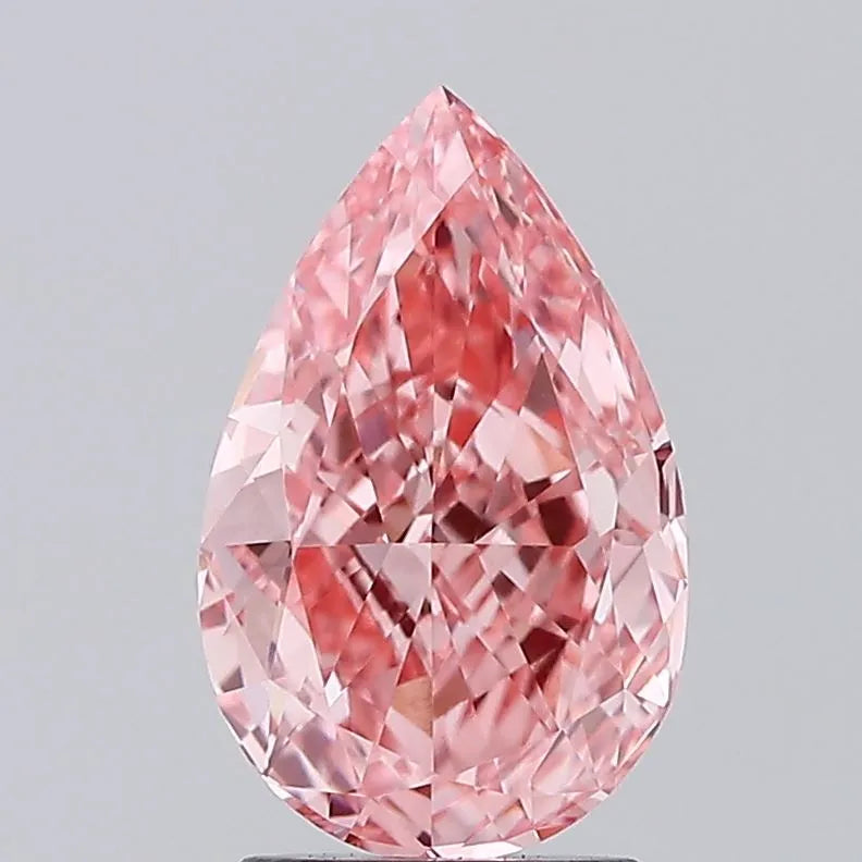 2.00ct Pear Lab Grown Diamond (Colour Fancy Vivid Pink, Clarity VVS2, IGI Certified)
