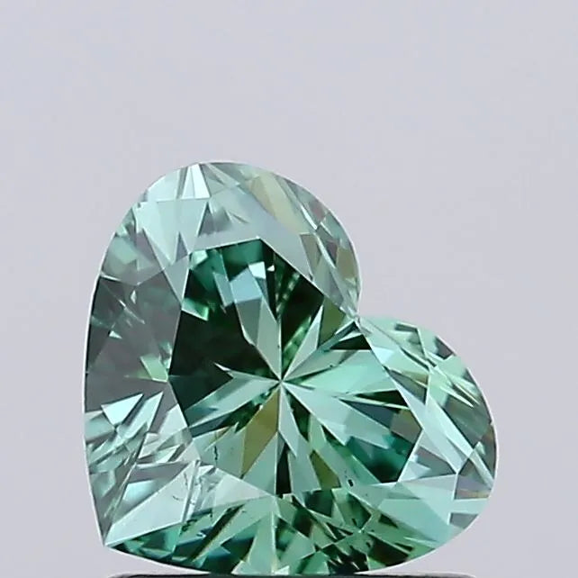 0.97ct Heart Lab Grown Diamond (Colour Fancy Vivid Green, Clarity VS2, IGI Certified)