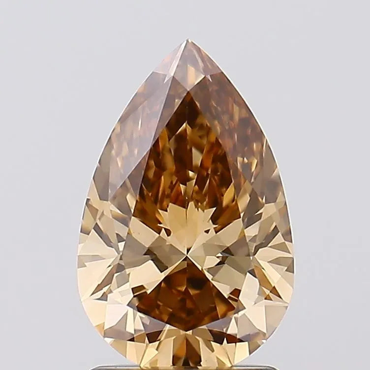 1.54ct Pear Lab Grown Diamond (Colour Fancy Brown, Clarity VVS2, IGI Certified)