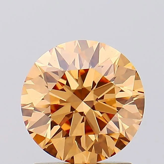 1.53ct Round Lab Grown Diamond (Colour Fancy Orange Brown, Clarity VS1, Cut GD, IGI Certified)