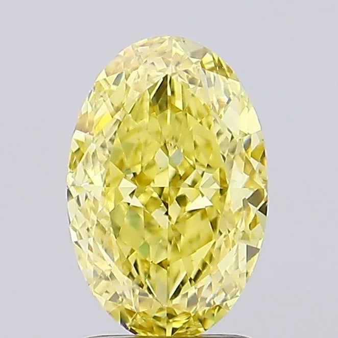 2.20ct Oval Lab Grown Diamond (Colour Fancy Vivid Yellow, Clarity VS1, IGI Certified)