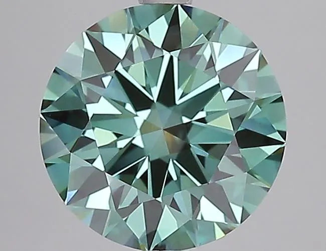 3.03ct Round Lab Grown Diamond (Colour Fancy Vivid Green, Clarity VS1, Cut ID, IGI Certified)
