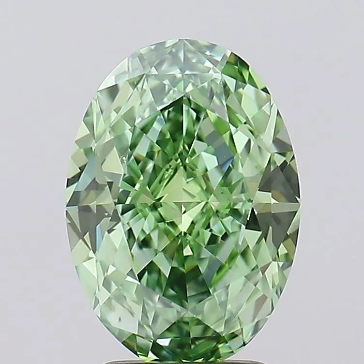3.11ct Oval Lab Grown Diamond (Colour Fancy Vivid Green, Clarity IF, IGI Certified)