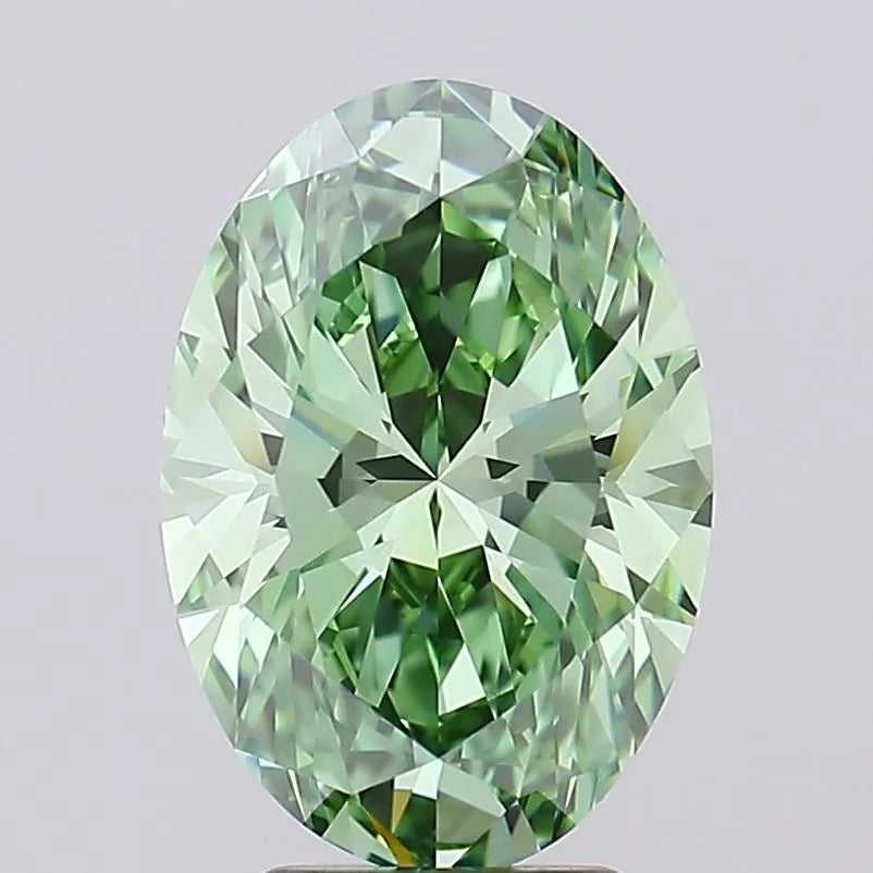 3.51ct Oval Lab Grown Diamond (Colour Fancy Vivid Green, Clarity FL, IGI Certified)