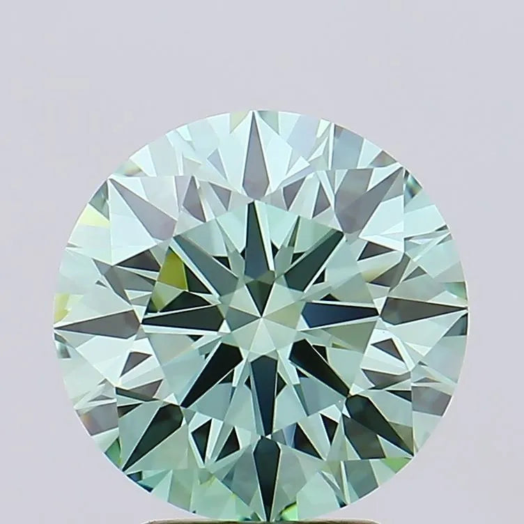 3.71ct Round Lab Grown Diamond (Colour Fancy Vivid Green, Clarity IF, Cut ID, IGI Certified)