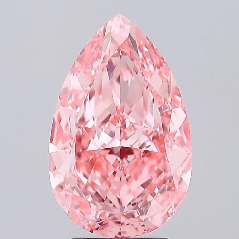 Diamant de laboratoire rose Fancy Vivid Pink 5,01 carats taille poire VVS2 certifié IGI. Exquisite Lab Diamonds Paris