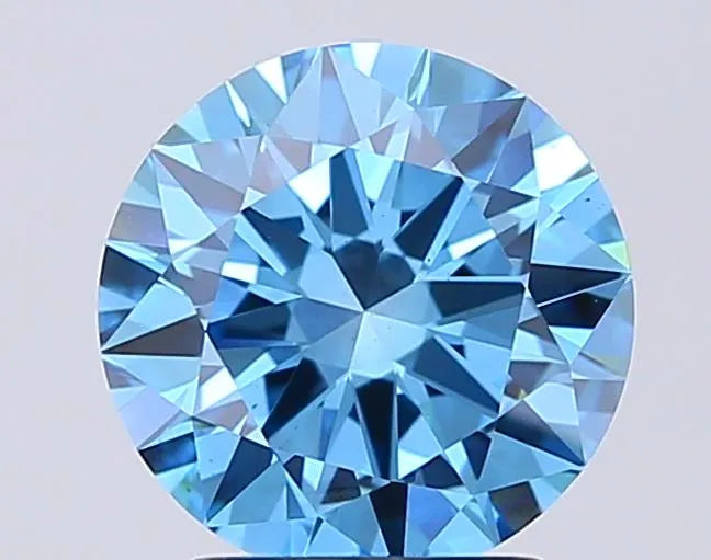 2.51ct Round Lab Grown Diamond (Colour Fancy Vivid Blue, Clarity VS1, Cut EX, IGI Certified)