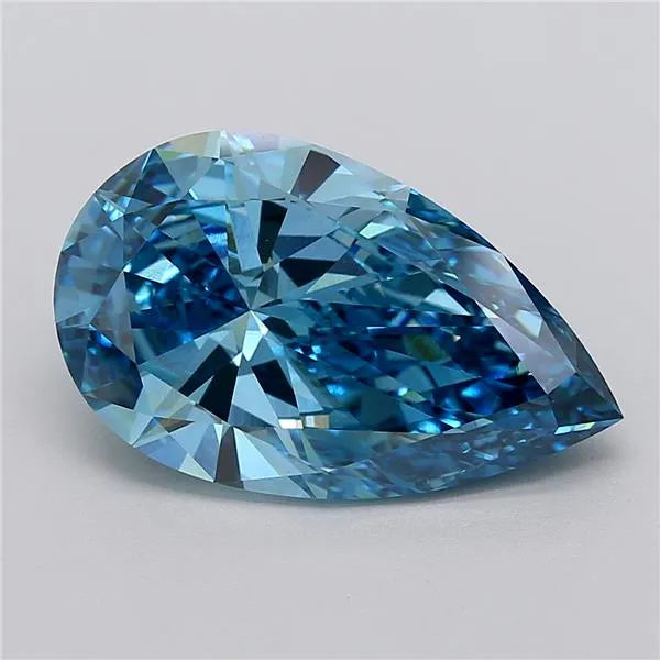 8.01ct Pear Lab Grown Diamond (Colour Fancy Vivid Blue, Clarity VVS2, IGI Certified)