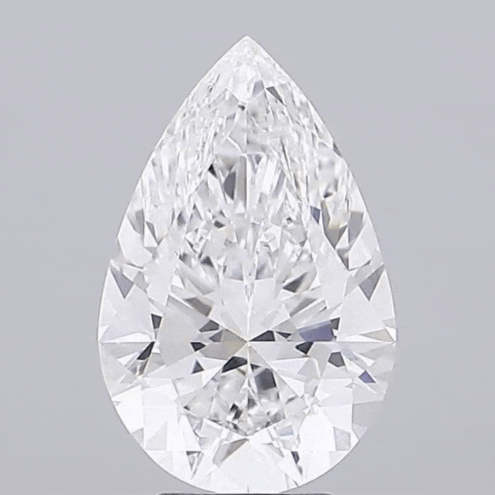 Vidéo d’un diamant de laboratoire taille poire de 4,70 carats, couleur E, pureté VVS2, certifié IGI
