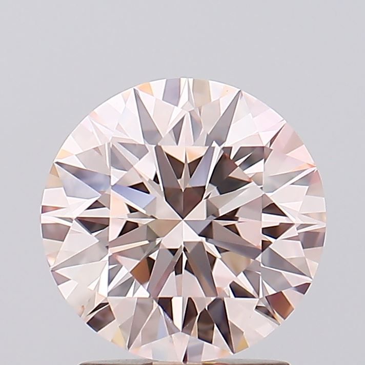 1.92ct Round Lab Grown Diamond (Light Pink, Clarity VS1, Cut ID, IGI)