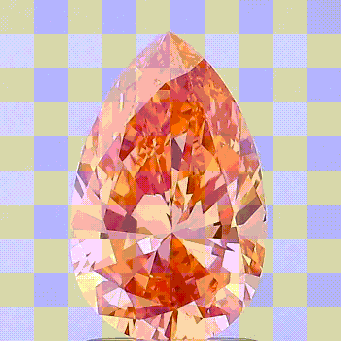 Diamant orange de laboratoire - forme poire - Exquisite Lab Diamonds -