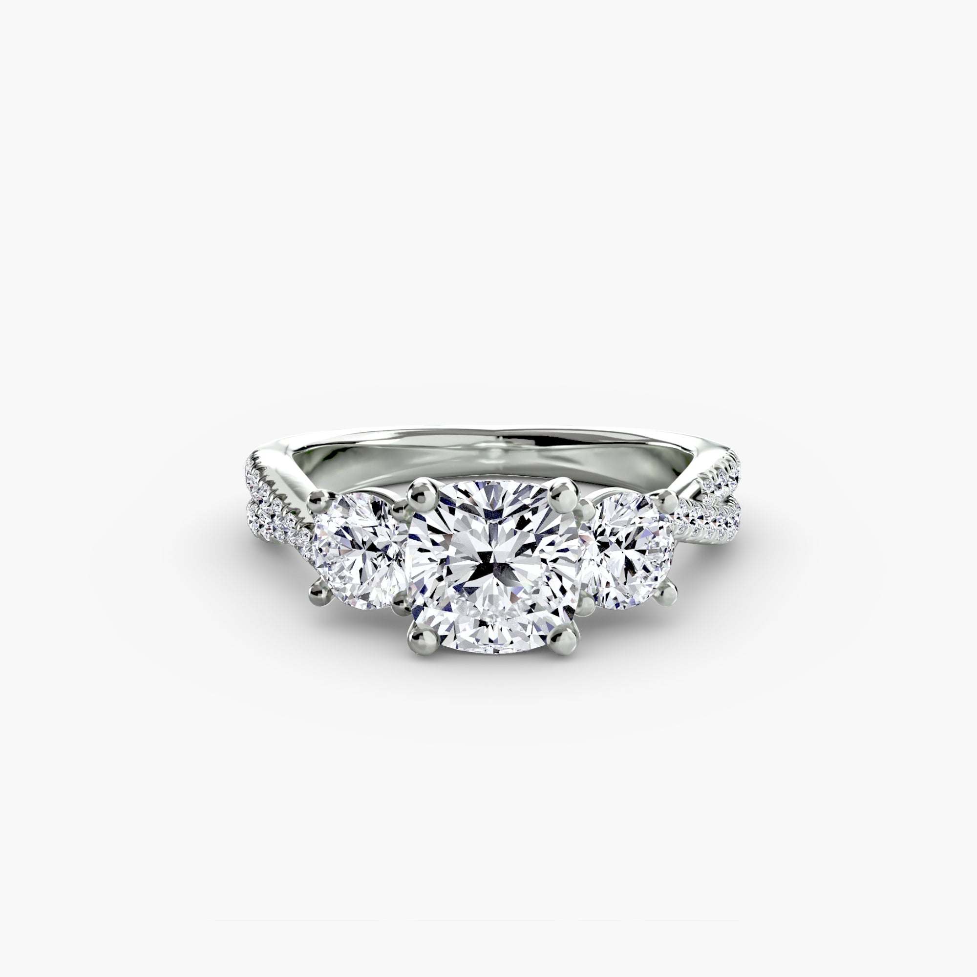 Bague Coralys à personnaliser En or 18K et diamants de laboratoire rond - Maison française Exquisite Lab Diamonds