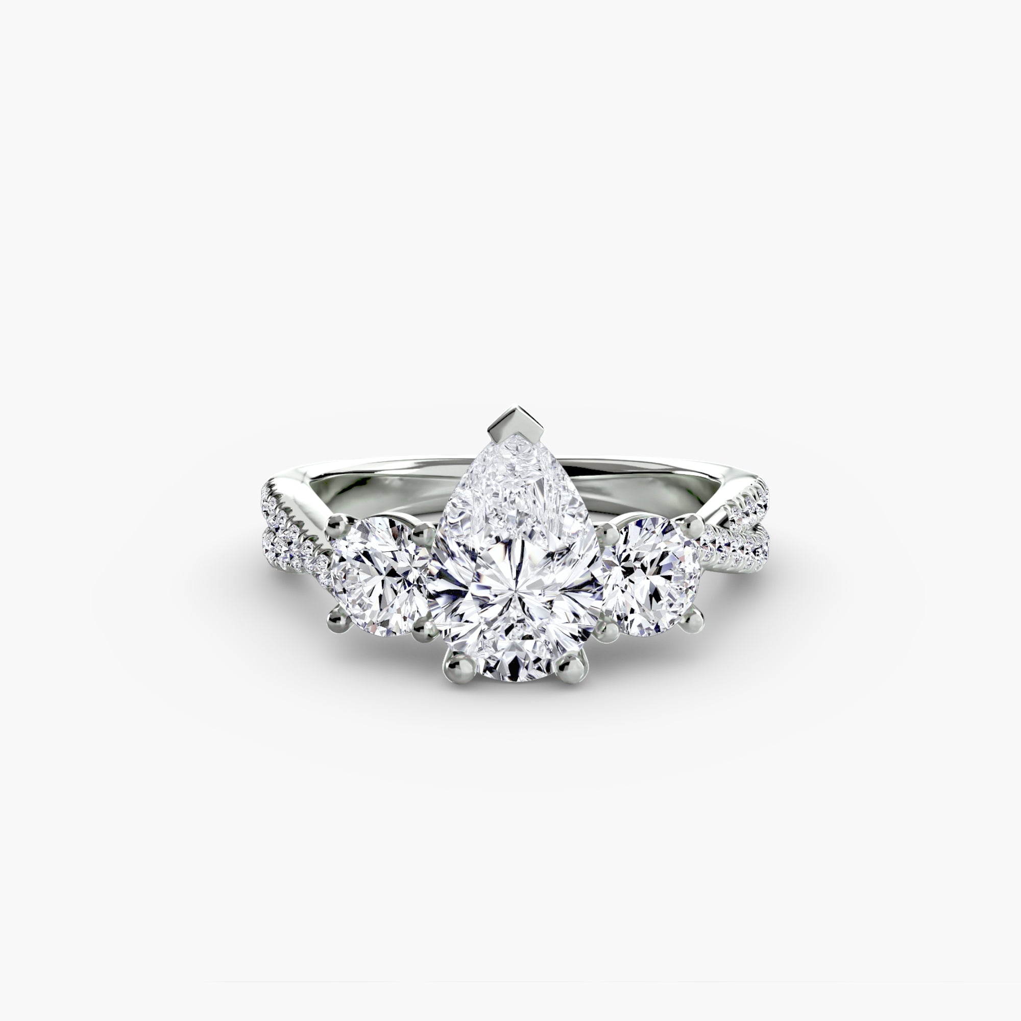 Bague Coralys à personnaliser En or 18K et diamants de laboratoire poire - Maison française Exquisite Lab Diamonds