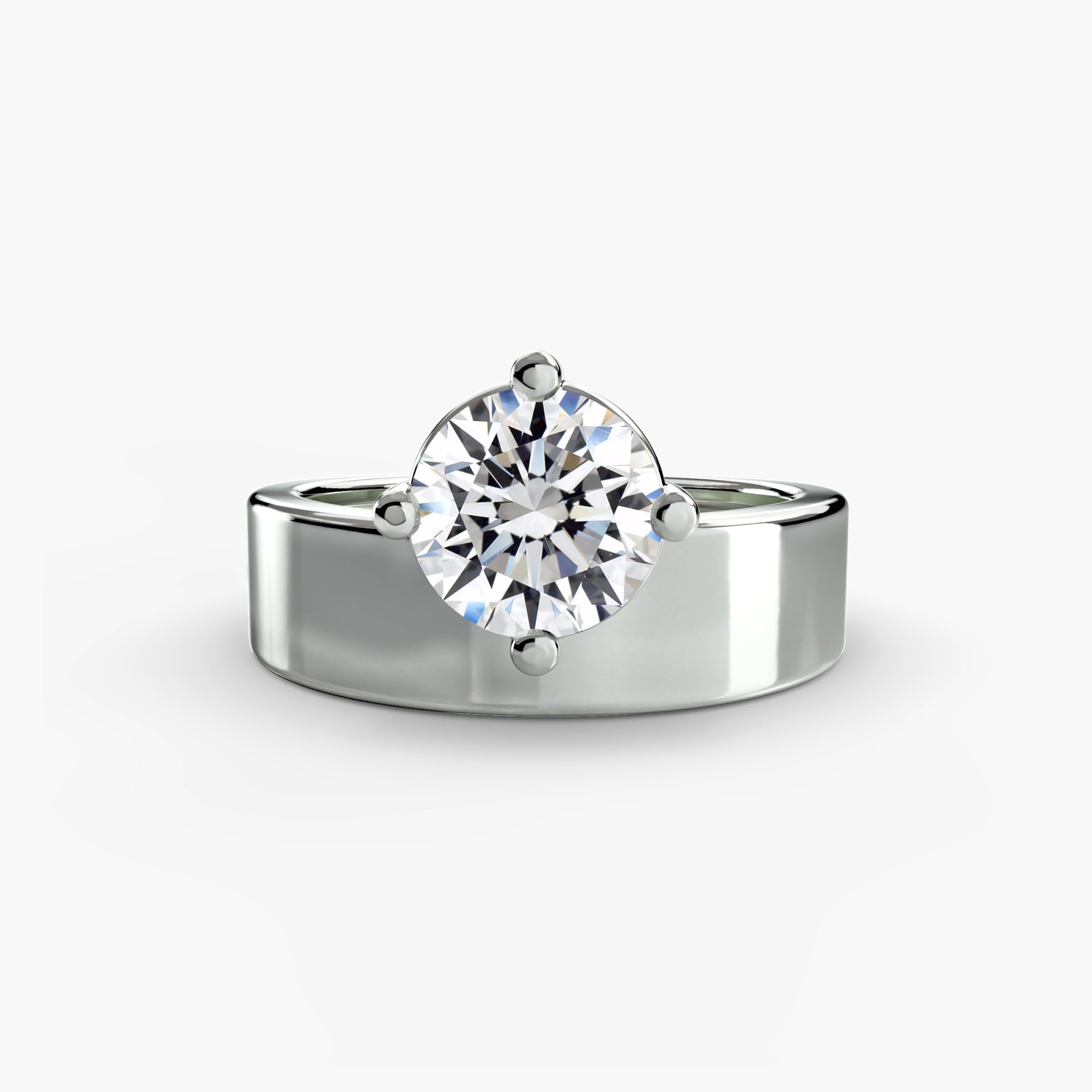 Bague Caelum, bague solitaire sur mesure, pour homme , pour femme. En diamant de laboratoire rond et or 18K ou platine