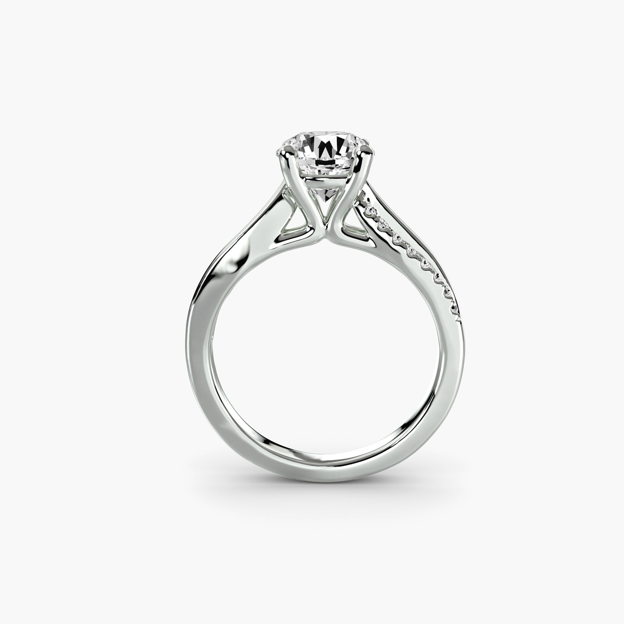 Bague solitaire Phoenix diamant de laboratoire rond et monture ajourée - Maison Exquisite Lab Diamonds Paris