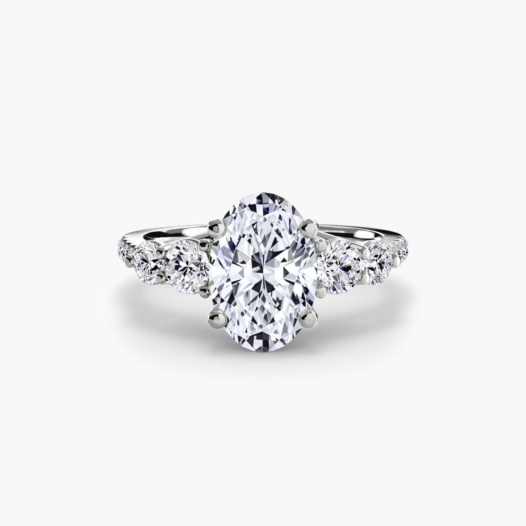 Bague Dysis personnalisée en or gris et diamants de laboratoire ovale - Exquisite Lab Diamonds Paris