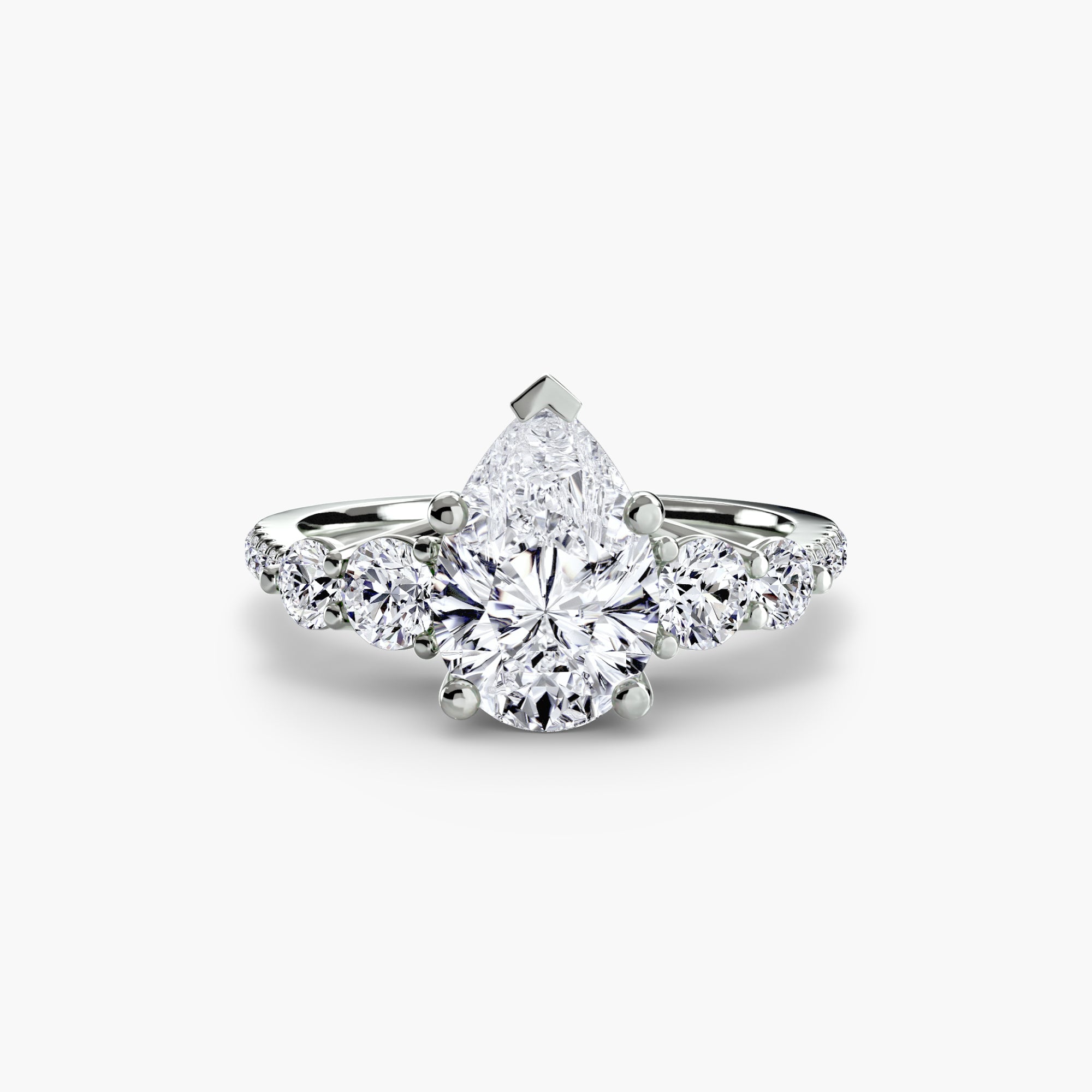 Bague Dysis personnalisée en or gris et diamants de laboratoire poire - Exquisite Lab Diamonds Paris