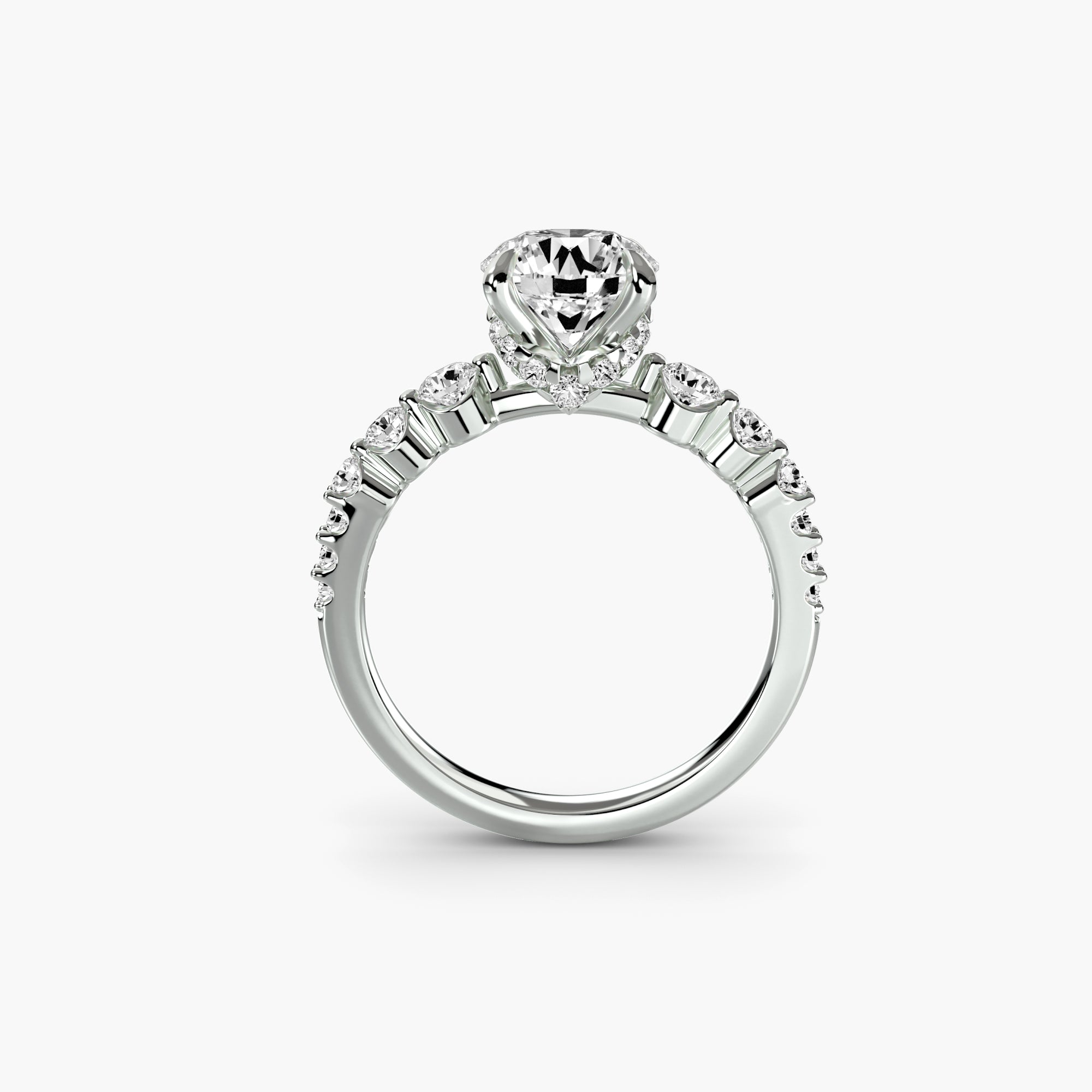 Bague personnalisée Orphéa, une chute de diamants ronds de laboratoire. Maison Exquisite Lab Diamonds.