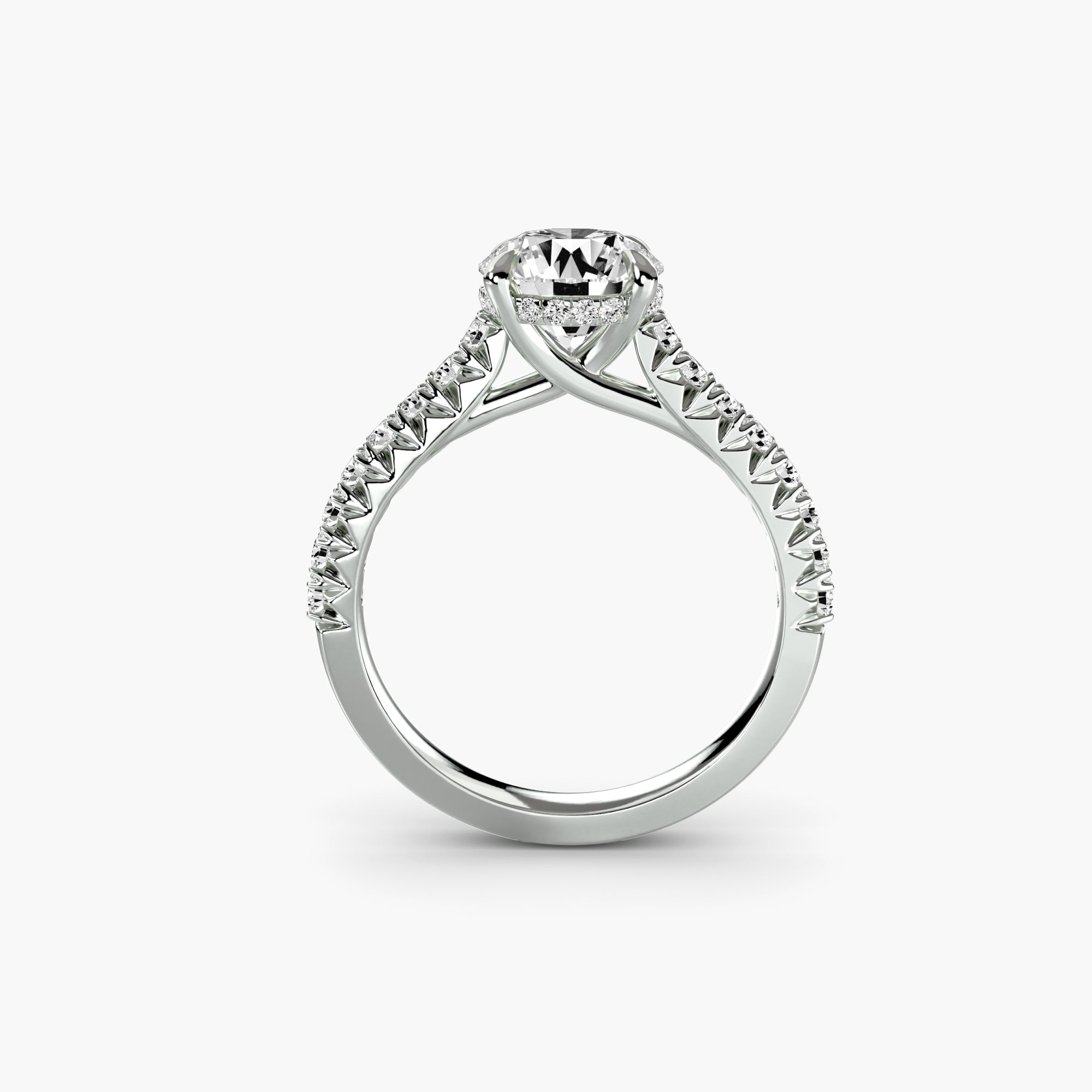 Bague solitaire Fulgis - or gris 18K & diamant de laboratoire rond certifié. Exquisite Lab Diamonds Paris