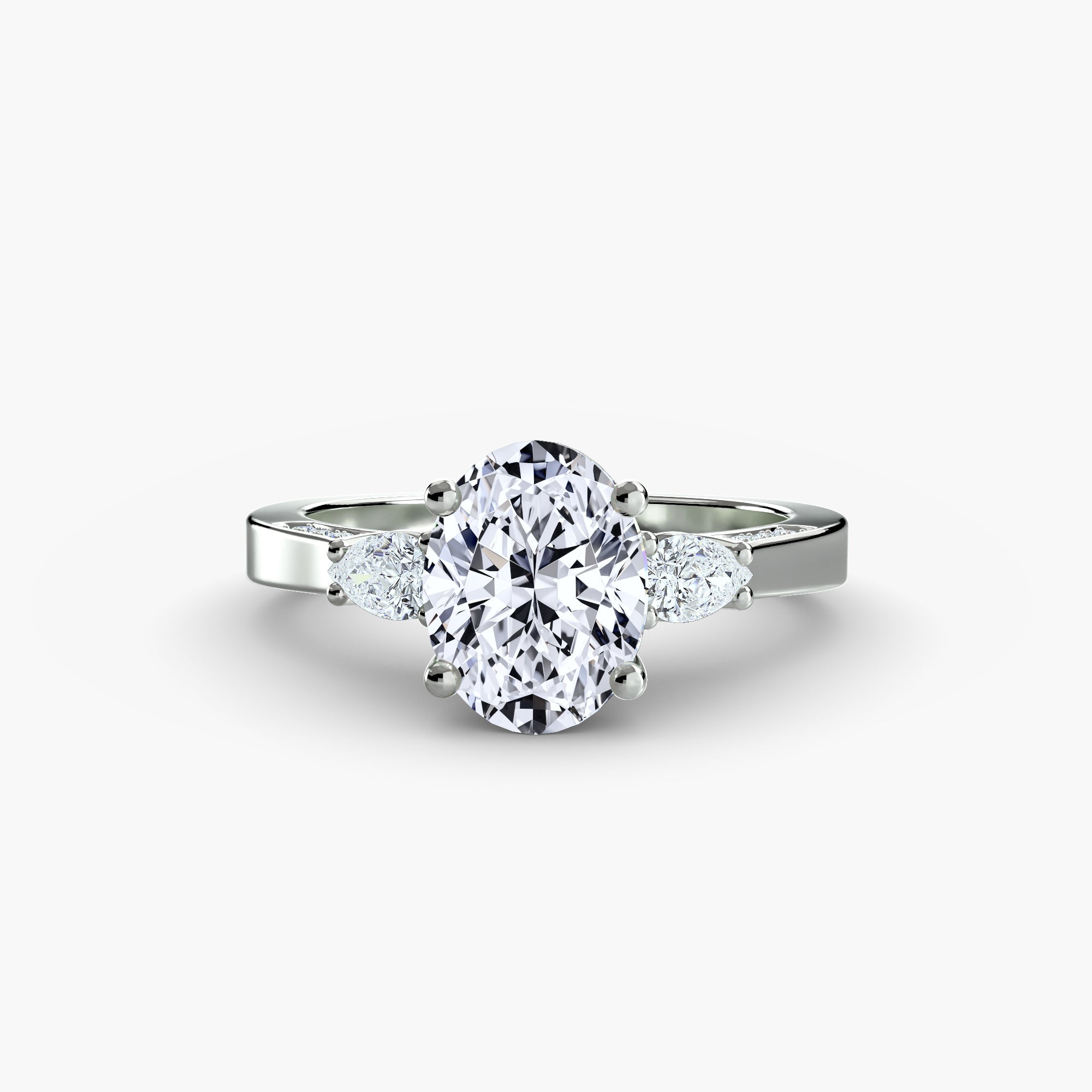 Bague Kyma, une trilogie en or gris et diamants de laboratoire à personnaliser. Exquisite Lab Diamonds Paris