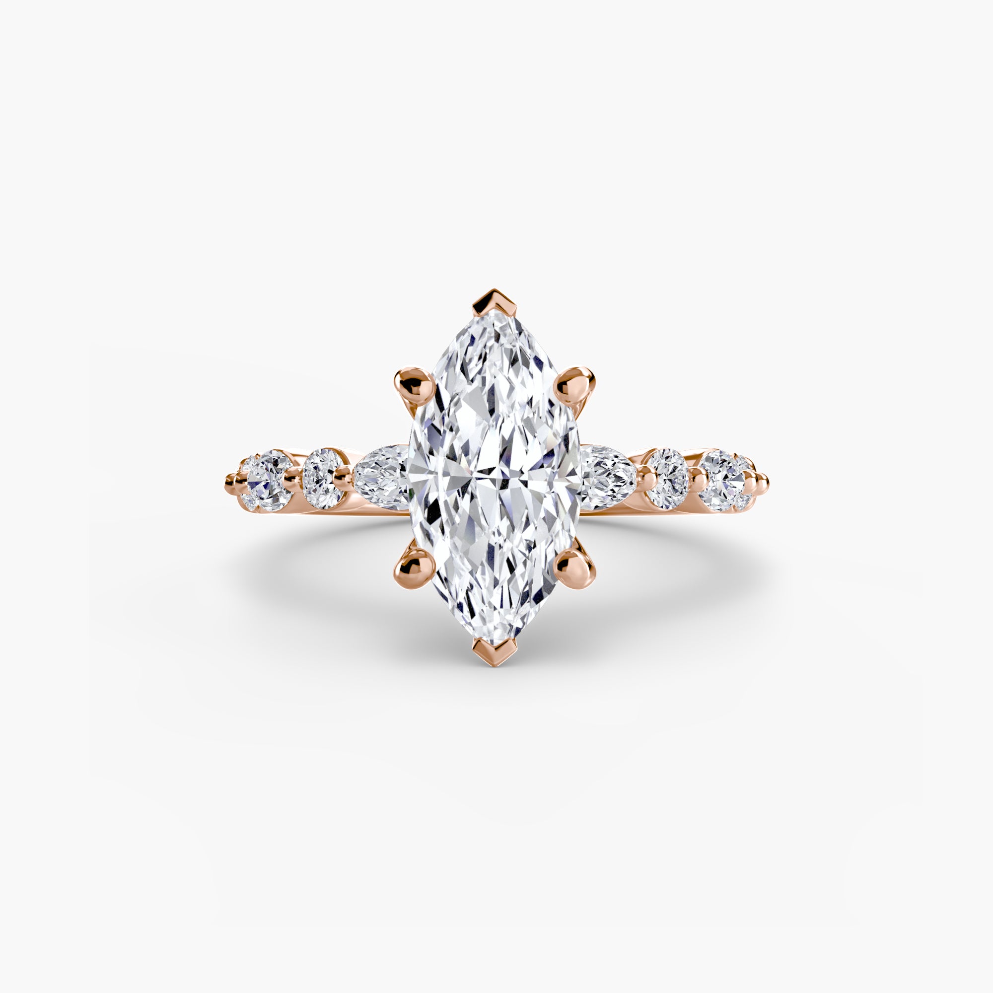 Bague solitaire à personnaliser - diamant de laboratoire marquise - Maison française Exquisite Lab Diamonds.