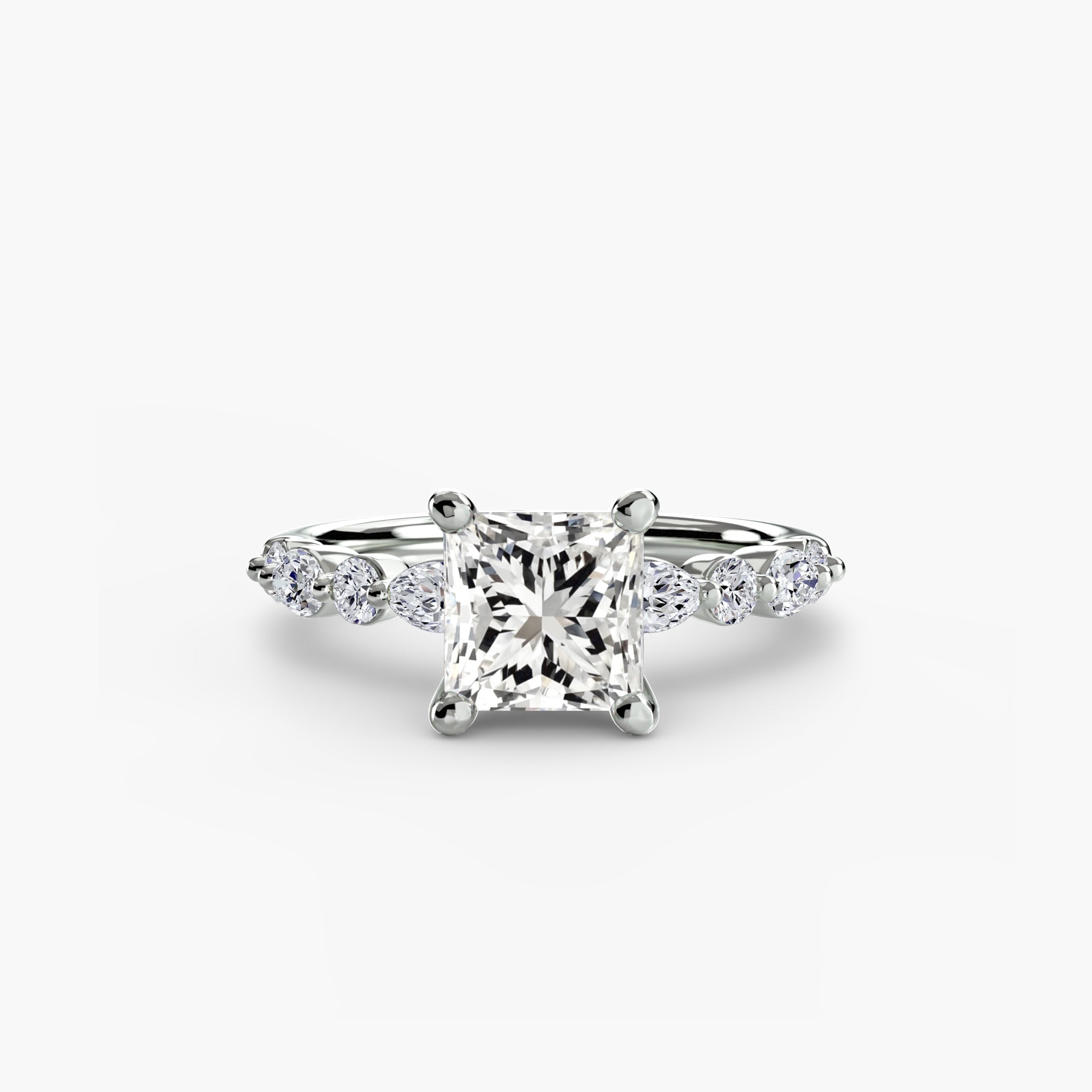 Bague solitaire à personnaliser - diamant de laboratoire princesse - Maison française Exquisite Lab Diamonds.