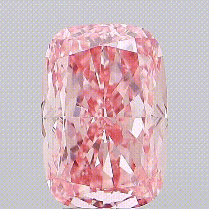 Diamant rose de laboratoire. forme  coussin couleur Fancy Vivid Pink, pureté VVS2 et certifié IGI. Exquisite Lab Diamonds