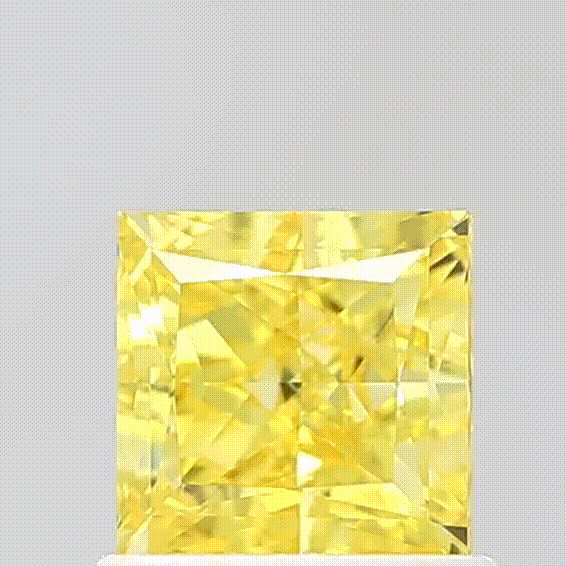Diamant princesse de laboratoire. Couleur jaune.